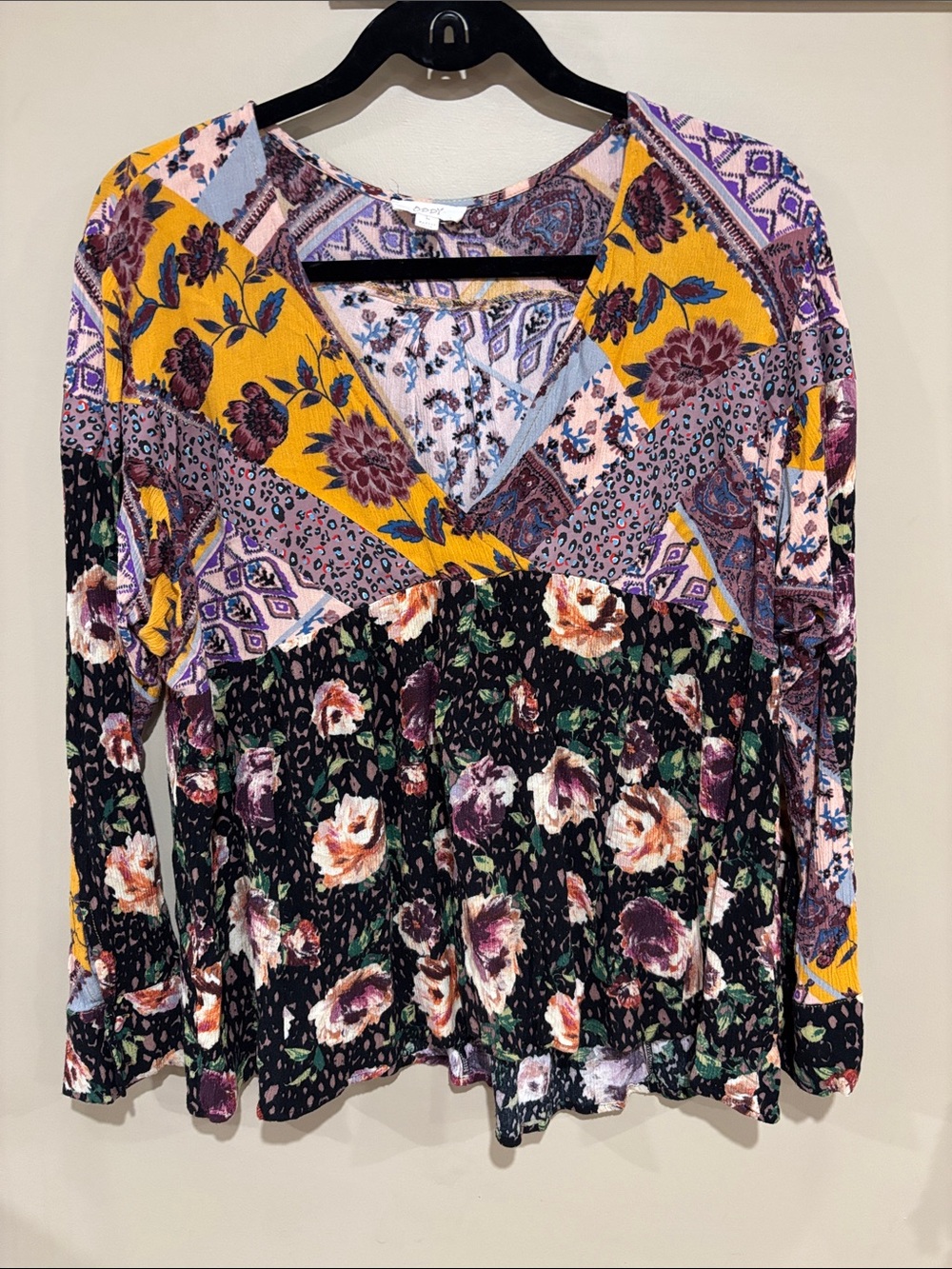 Oddy patchwork boho floral top
